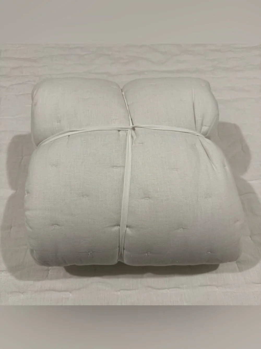 New Quince European Linen Dream Quilt Twin $144 White